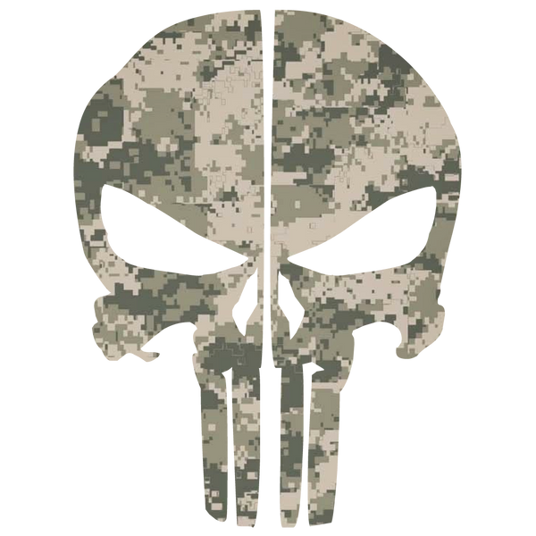 ARMY DIGITAL CAMO PUNISHER SKULL REAR HELMET REFLECTIVE HELMET DECAL