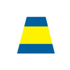 BLUE AND YELLOW TRIPLE STRIPE REFLECTIVE HELMET (TET) TETRAHEDRON