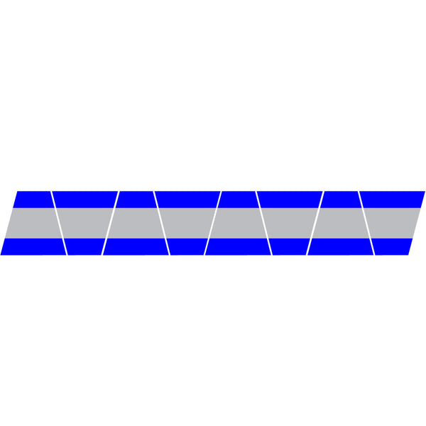 BLUE/GREY TRIPLE STRIPE REFLECTIVE HELMET (TET) TETRAHEDRON 8 PACK