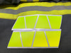 MATTE RETRO FLUORESCENT YELLOW REFLECTIVE HELMET (TET) TETRAHEDRON 8 PACK