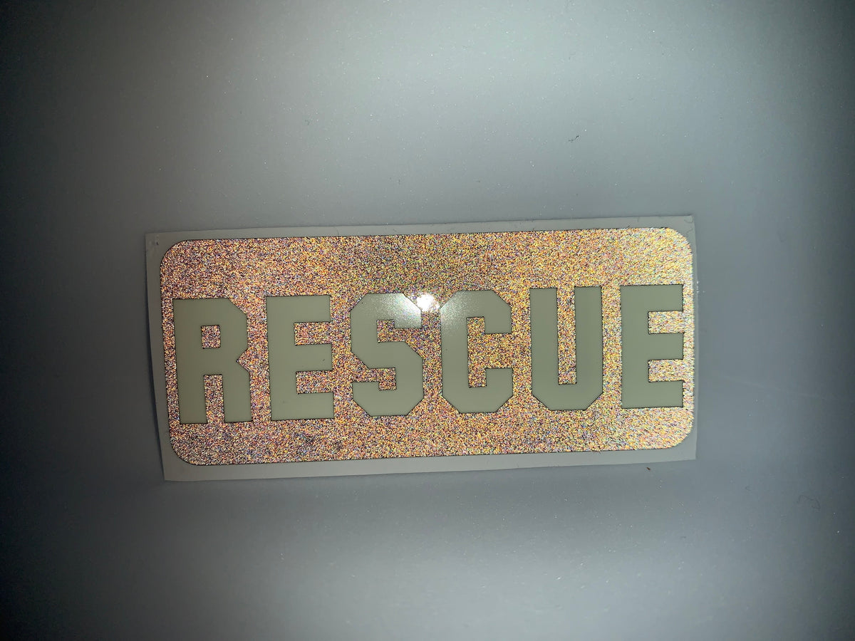Rescue Reflective Glow In The Dark Helmet Decal Police Fire EMS Vinyl