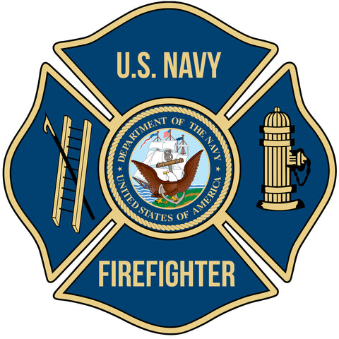US NAVY FIREFIGHTER WINDOW DECAL