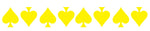 YELLOW REFLECTIVE ACE OF SPADE HELMET DECAL 8 PACK