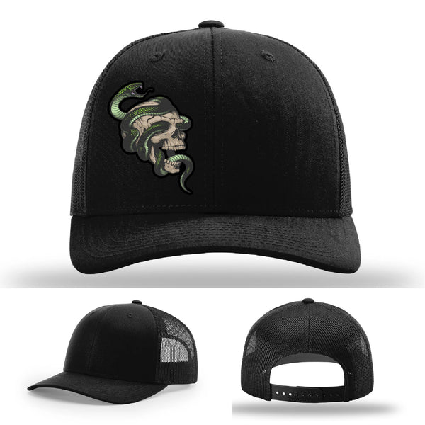 Serpent Skull Leather Patch Hat