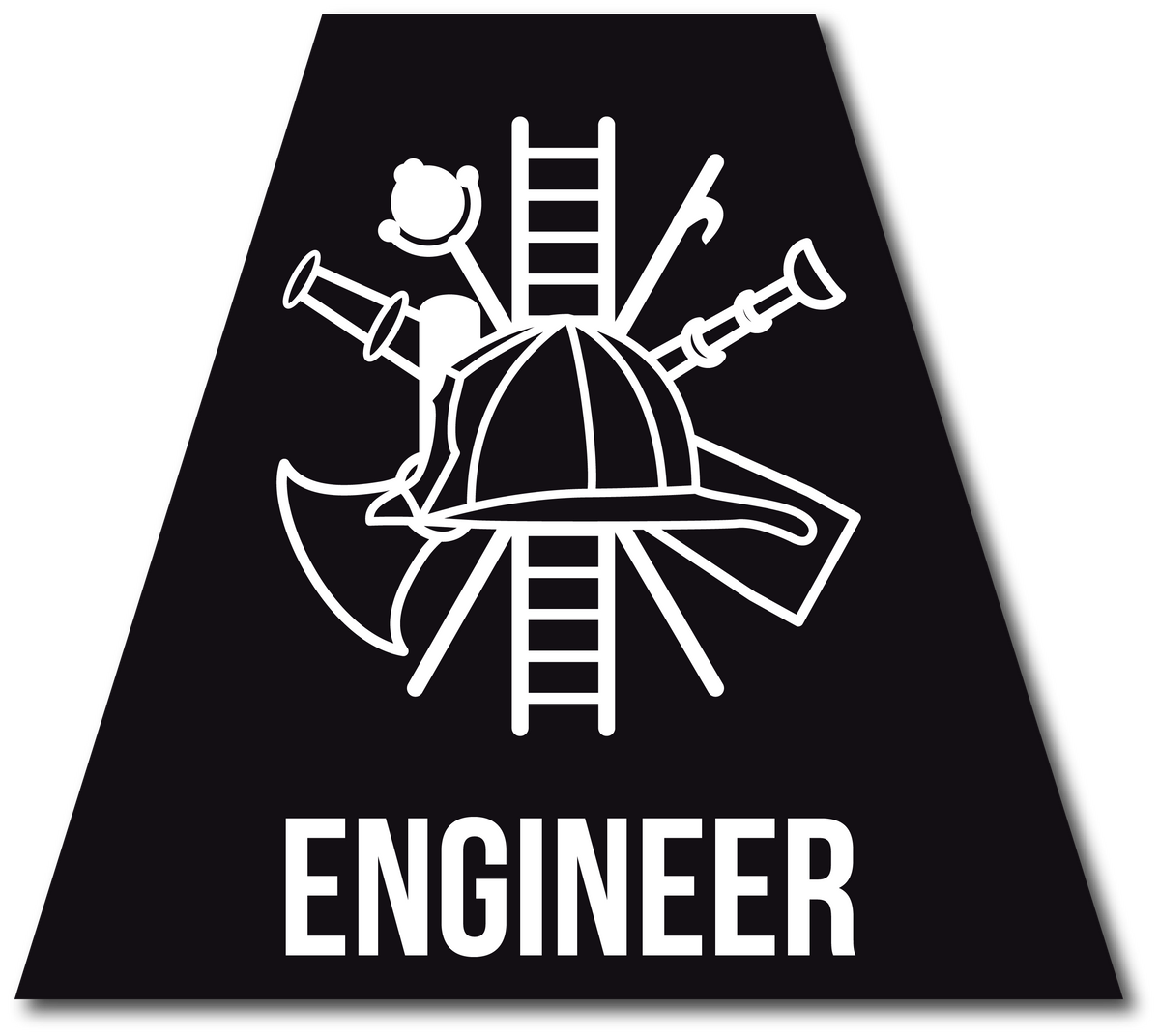 Engineer Helmet Sticker Design Engineer Reflective Fire Helmet Tetrahedron Decal | DKE Decals – dkedecals