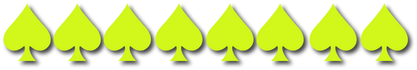 FLUORESCENT YELLOW REFLECTIVE ACE OF SPADE HELMET DECAL 8 PACK