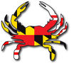 MARYLAND FLAG CRAB REFLECTIVE HELMET DECAL