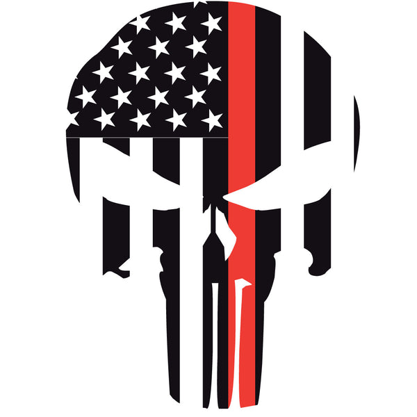 THIN RED LINE PUNISHER SKULL WINDOW DECAL