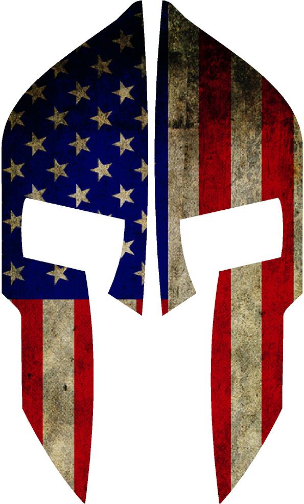 American Flag Spartan Reflective Rear Helmet Decal Police Fire EMS Viny Graphics/Stickers/Decals