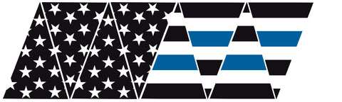 AMERICAN FLAG THIN BLUE LINE REFLECTIVE HELMET CREST