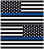THIN BLUE LINE AMERICAN FLAGS REFLECTIVE WINDOW DECAL