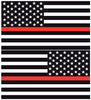 THIN RED LINE AMERICAN FLAGS REFLECTIVE WINDOW DECAL