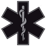 BLACK STAR OF LIFE REFLECTIVE WINDOW DECAL