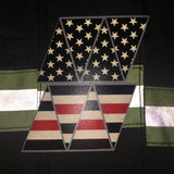 BLACKED OUT AMERICAN FLAG THIN RED LINE REFLECTIVE HELMET CREST
