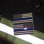 BLACKED OUT THIN BLUE LINE AMERICAN FLAGS REFLECTIVE HELMET DECAL