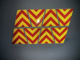 BLACKED OUT RED AND YELLOW CHEVRON REFLECTIVE HELMET (TET) TETRAHEDRON 8 PACK