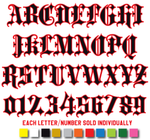 BLACKLETTER BOLD REFLECTIVE LETTERS & NUMBERS
