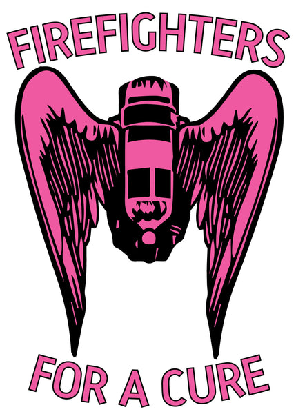 BREAST CANCER FIREFIGHTERS FOR A CURE ANGEL WING SCBA HELMET DECAL