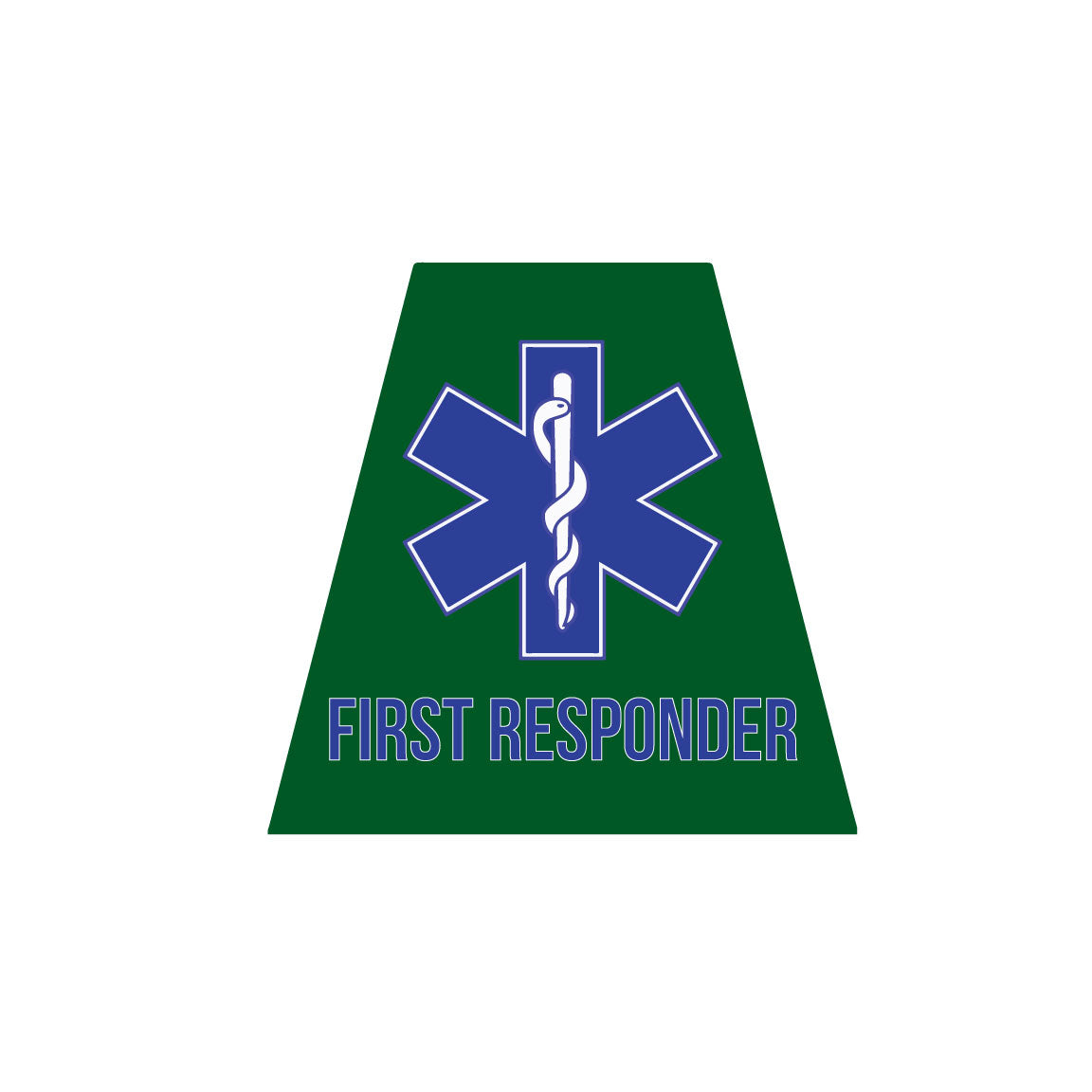 First Responder Reflective Helmet Tetrahedrons (Tets) Police Fire EMS Viny Graphics/Stickers/Decals Dark Green