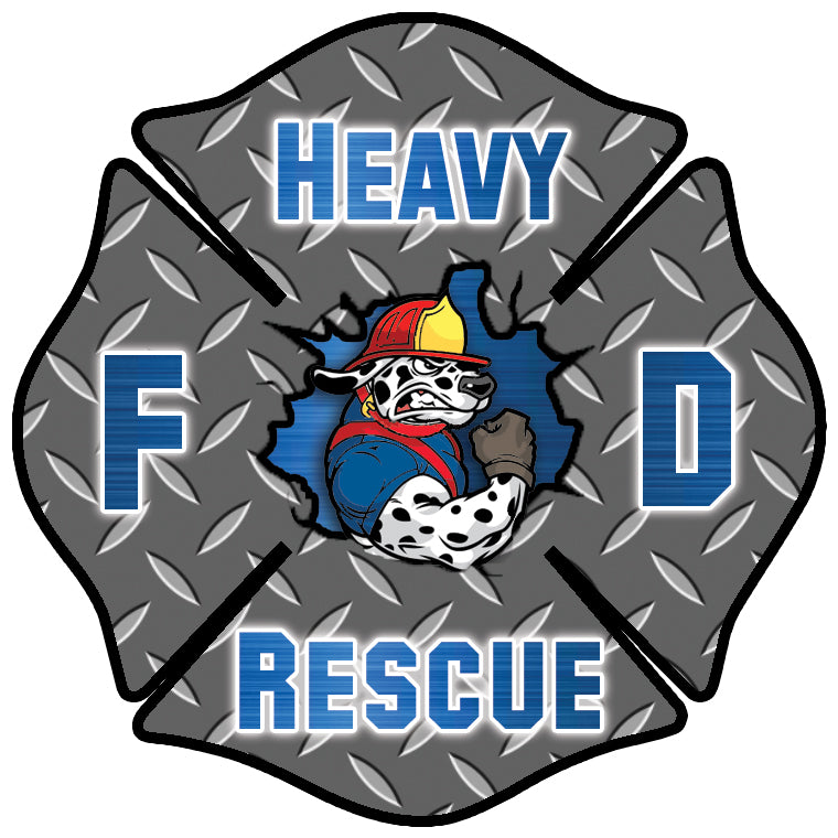 Heavy Rescue Sticker Blue Heavy Rescue Firefighter Window Decal Police Fire EMS Viny ...