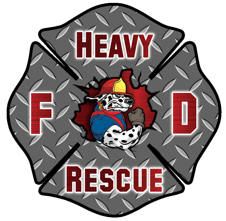 Heavy Rescue Sticker Red Heavy Rescue Firefighter Window Decal Police Fire EMS Viny Graphics ...
