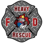 RED HEAVY RESCUE FIREFIGHTER WINDOW DECAL
