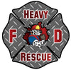 RED HEAVY RESCUE FIREFIGHTER WINDOW DECAL