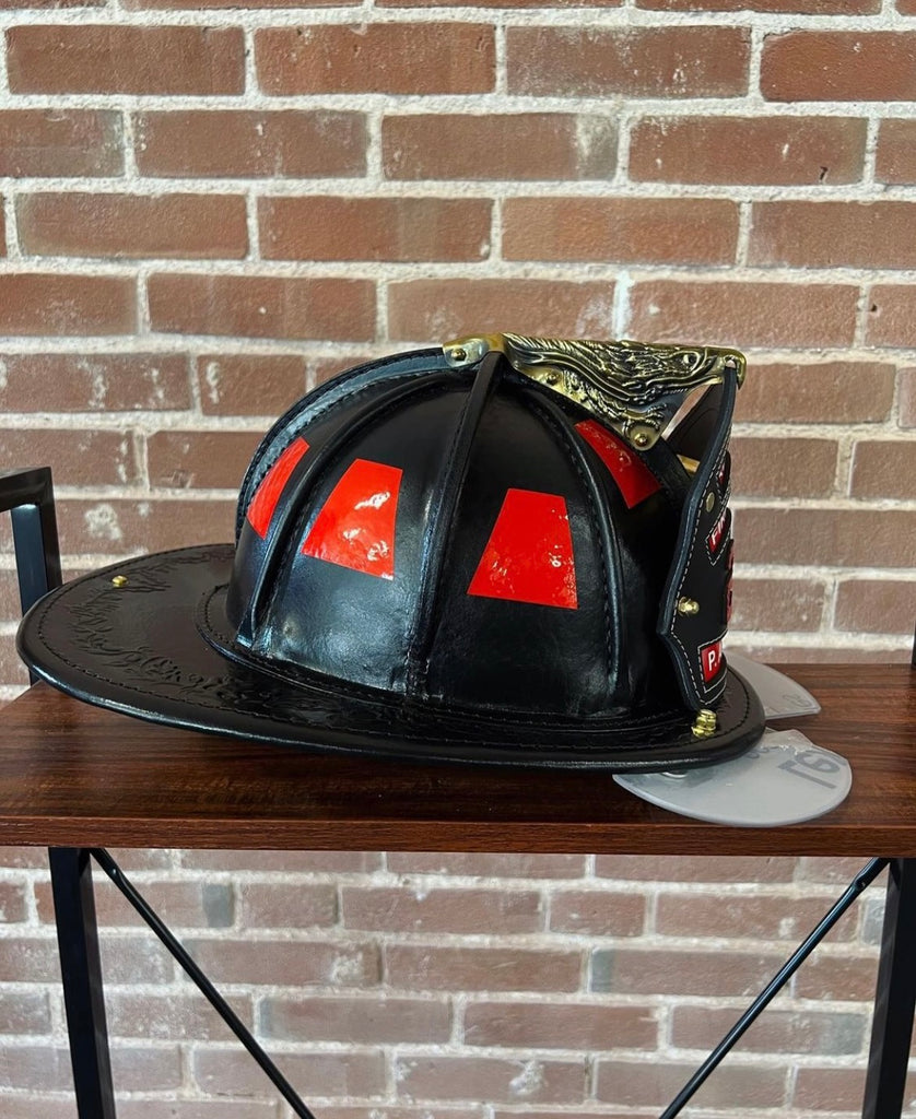 Boston Bend Natural Leather Fire Helmet Boston Bend Nfpa Leather