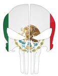 MEXICO FLAG PUNISHER SKULL REAR HELMET REFLECTIVE HELMET DECAL