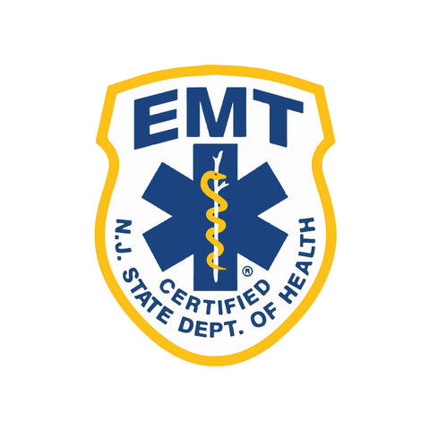 Subdued New Jersey EMT Patch Window Decal Police Fire EMS Viny