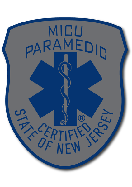 SUBDUED NEW JERSEY (NJ) PARAMEDIC (MEDIC) PATCH WINDOW DECAL