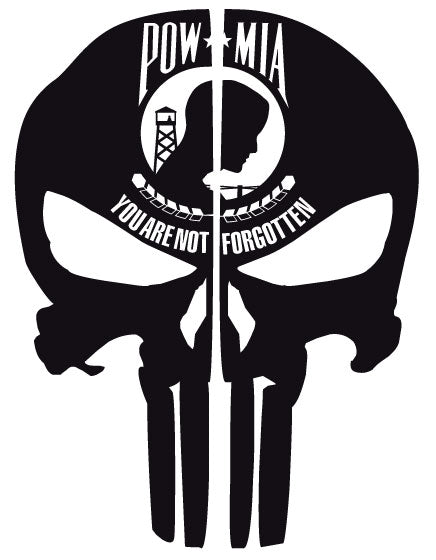 flag pow mia motorcycle helmet POW MIA Flag Punisher Skull Reflective Rear Helmet Decal