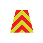RED AND LIME GREEN CHEVRON REFLECTIVE HELMET (TET) TETRAHEDRON