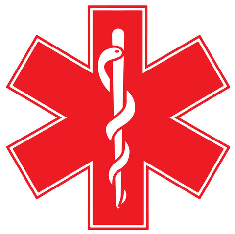 RED STAR OF LIFE REFLECTIVE HELMET DECAL
