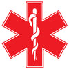 RED STAR OF LIFE REFLECTIVE HELMET DECAL