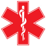 RED STAR OF LIFE REFLECTIVE WINDOW DECAL