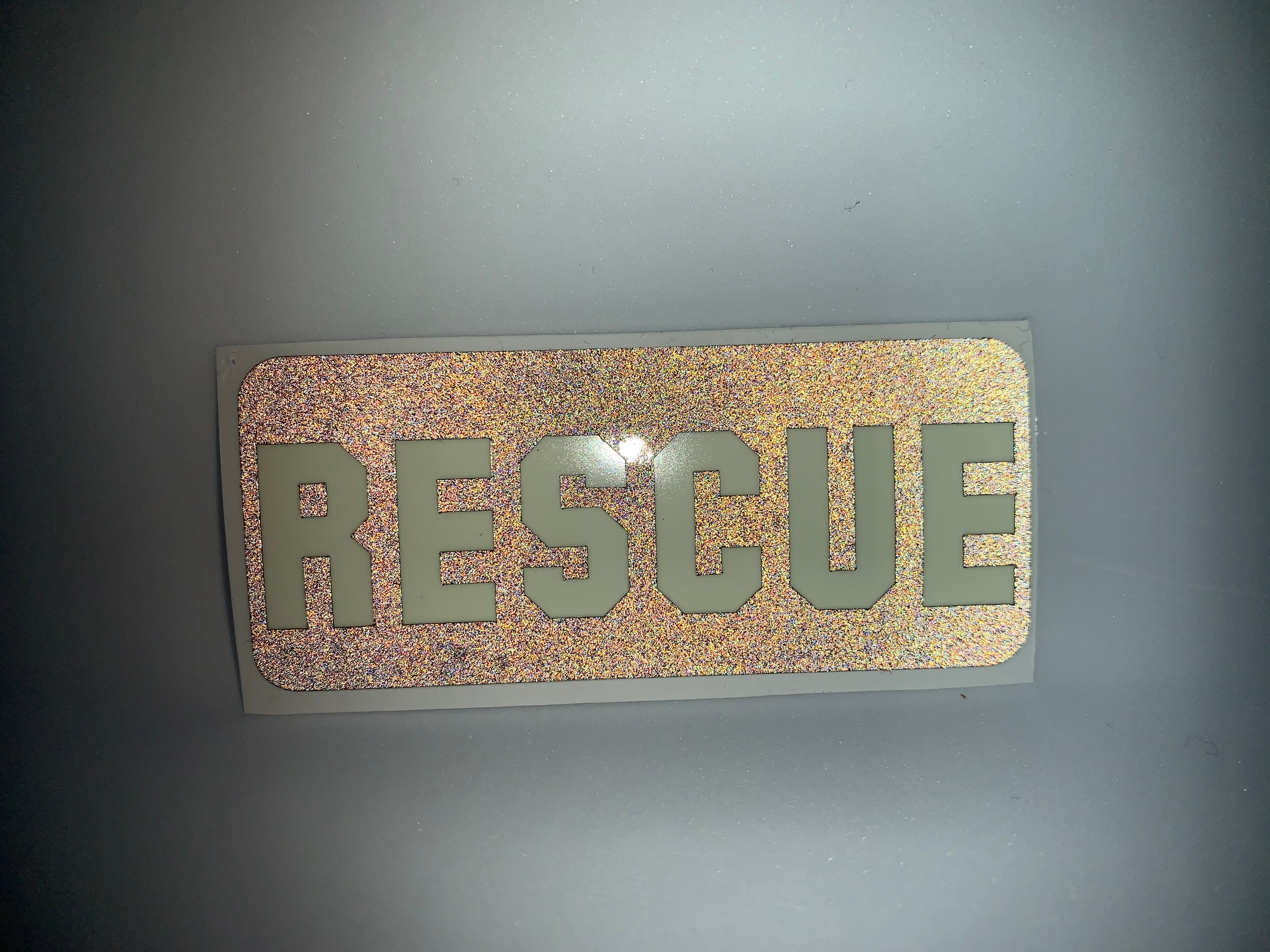 Rescue Reflective Glow‑in‑the‑Dark Helmet Decal | DKE Decals – dkedecals