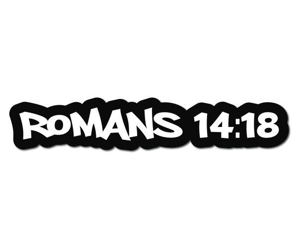 ROMANS 14:18 HELMET DECAL