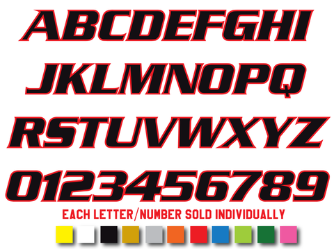 SERPENTINE BOLD REFLECTIVE LETTERS & NUMBERS