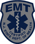 SUBDUED NEW JERSEY (NJ) EMERGENCY MEDICAL TECHNICIAN (EMT) PATCH WINDOW DECAL