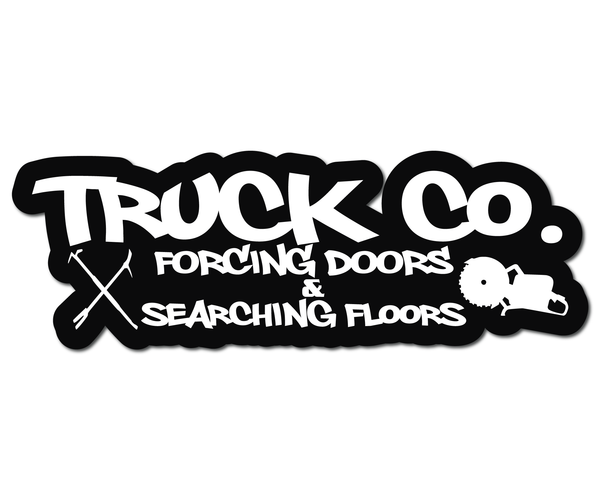 TRUCK COMPANY FORCING DOORS & SEARCHING FLOORS HELMET DECAL
