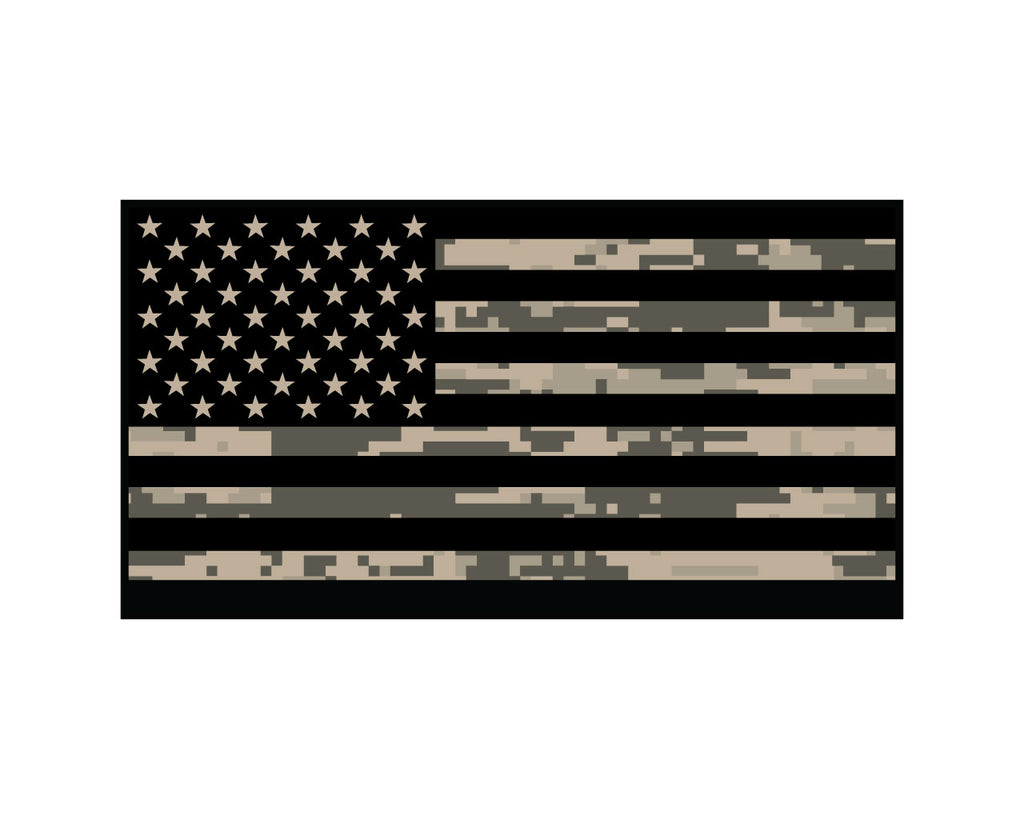 Digital Desert Camo American Flag Reflective Helmet Decal