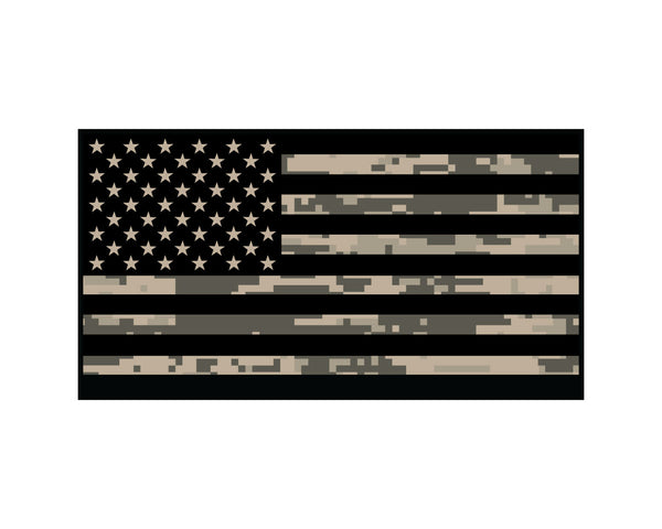 DIGITAL DESERT CAMO AMERICAN FLAG REFLECTIVE HELMET DECAL