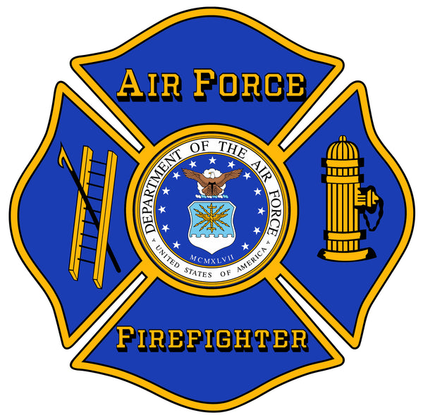 US AIR FORCE FIREFIGHTER WINDOW DECAL