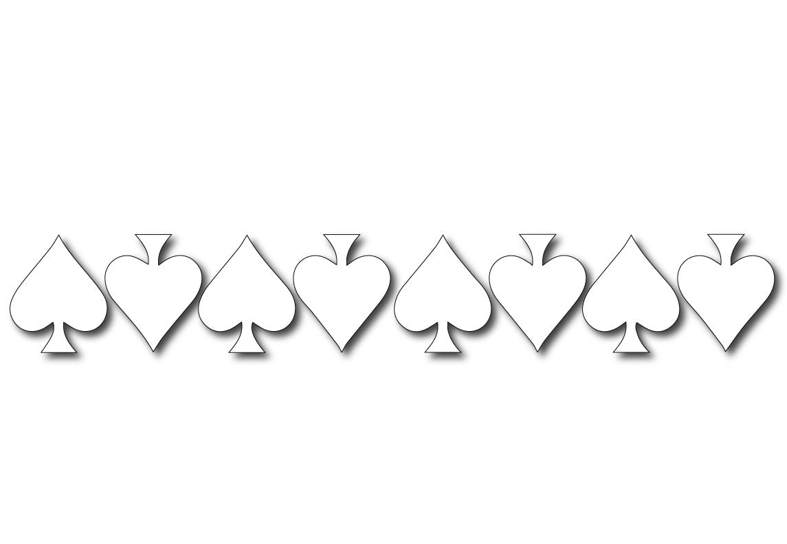 White Reflective Ace of Spade Helmet Decal 8-Pack