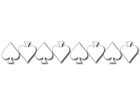 WHITE REFLECTIVE ACE OF SPADE HELMET DECAL 8 PACK