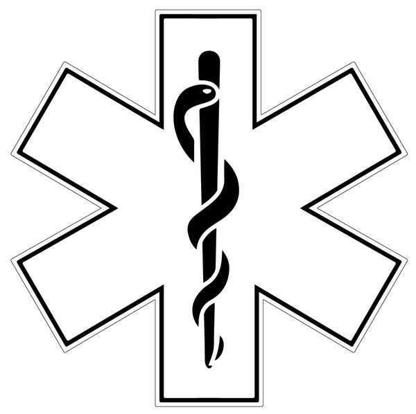 WHITE STAR OF LIFE REFLECTIVE WINDOW DECAL