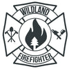 WILDLAND FIREFIGHTER MALTESE CROSS WINDOW DECAL