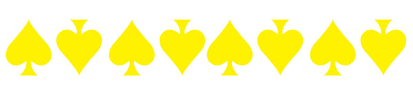 YELLOW REFLECTIVE ACE OF SPADE HELMET DECAL 8 PACK